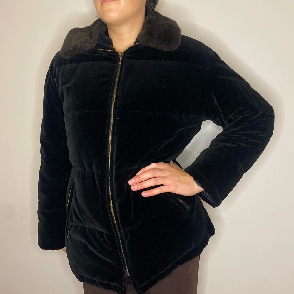 Beautiful velvet down winter jacket